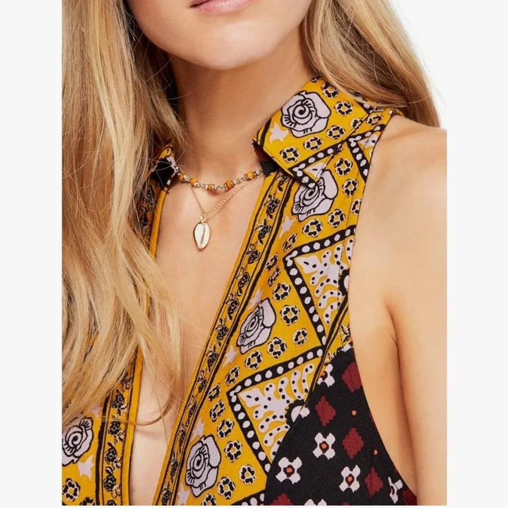 Free People Charolette Sleeveless Boho Tunic Top